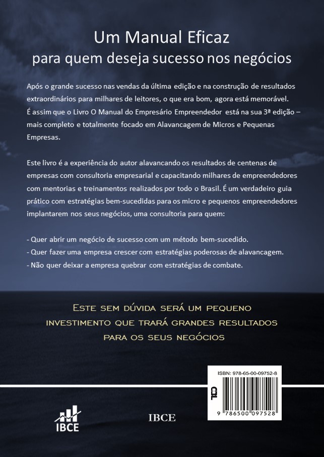 Contracapa - Livro -O Manual do Empresário Empreendedor - 3ª Edição