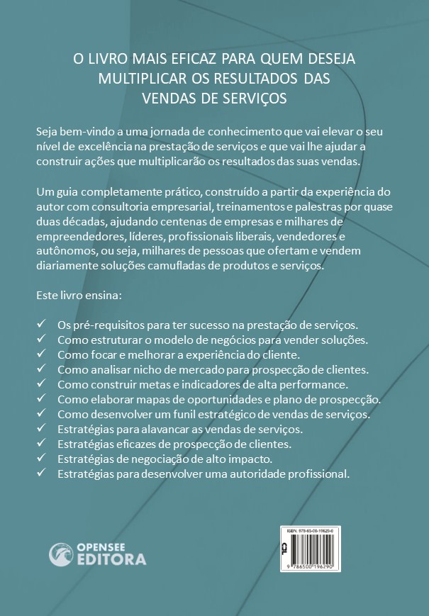 Contracapa -Livro Vendas de Serviços