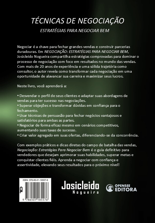 Contracapa - Livro - Negociação