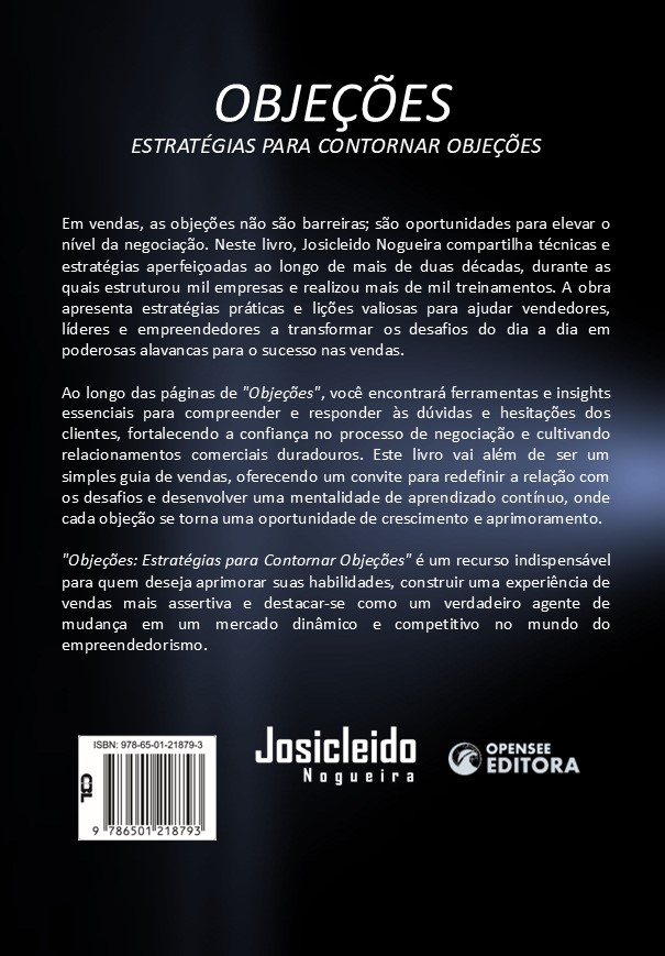 Contracapa - Livro - Objeções - Como Contornar Objeções