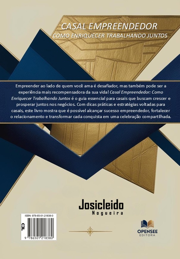 Contracapa - Livro - Casal Empreendedor - Josicleido Nogueira