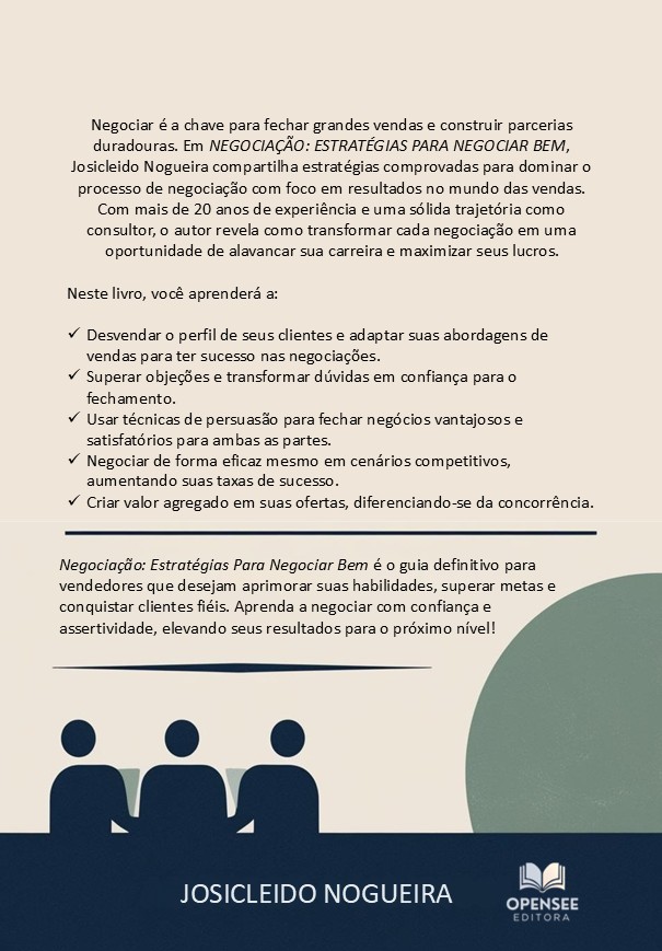 Contracapa - Livro - Negociação