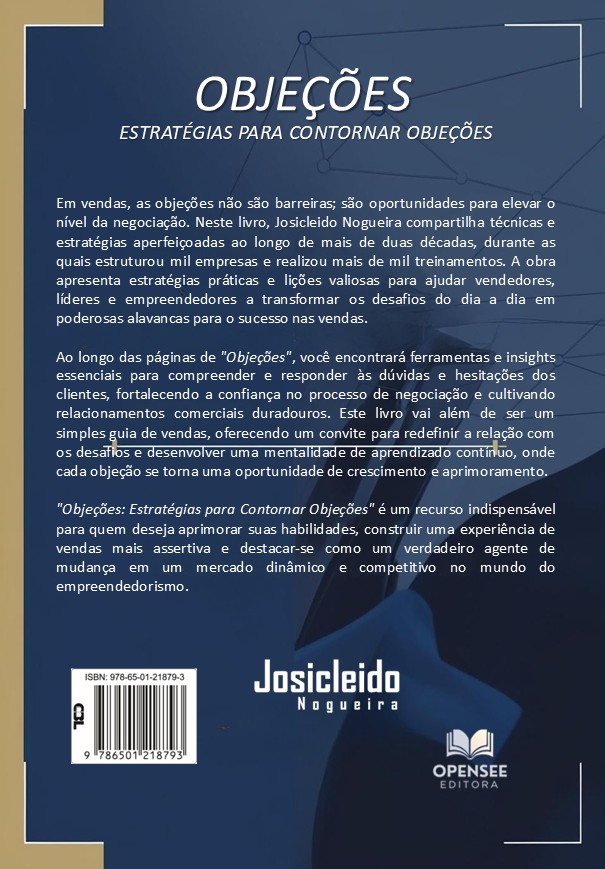 Contracapa - Livro - Objeções - Como Contornar Objeções