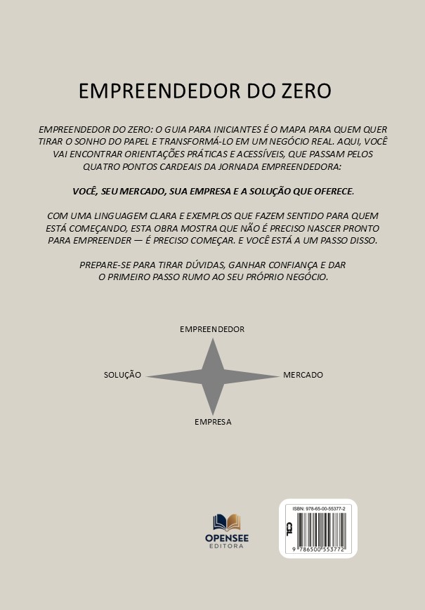 Contracapa - Livro - Empreender do Zero