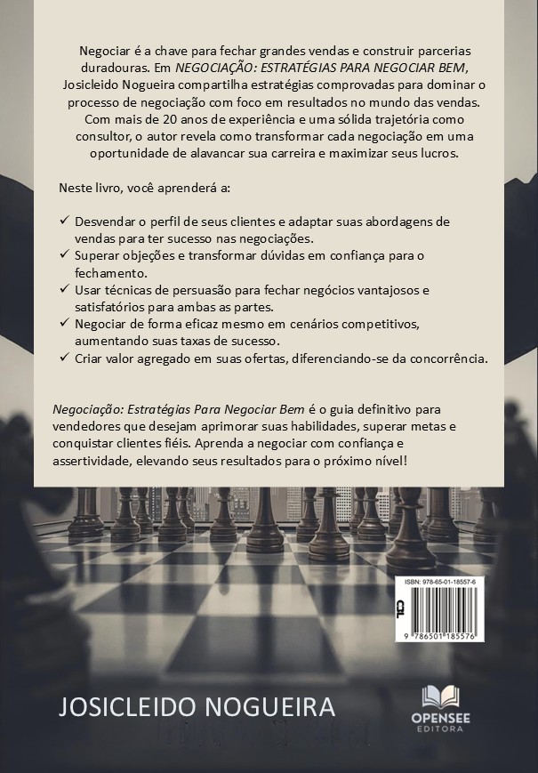 Contracapa - Livro - Negociação